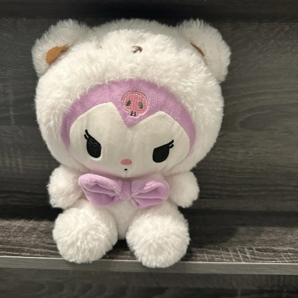Sanrio Kuromibear Kuromi Purple‎ Bow Plushie Bear Suit